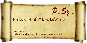 Patak Szókratész névjegykártya